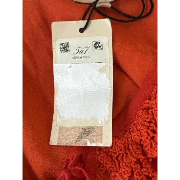 NWT Cinq a Sept Size 8 Crochet Orange Red Sweater Blouse Top New - Picture 8 of 12